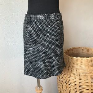GAP Wool Blend Mini Skirt Woven Black Gray White